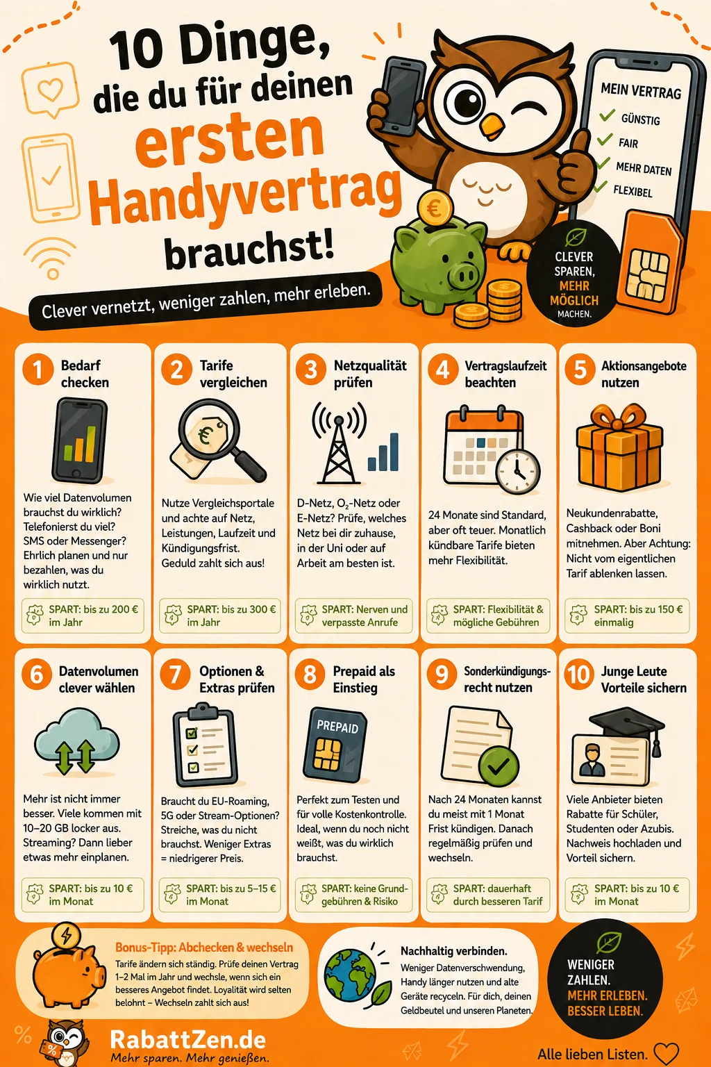 Infografik: Handyvertrag: 10 Tipps für den besten Tarif